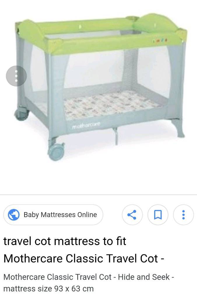 travel cot mattress 93 x 63